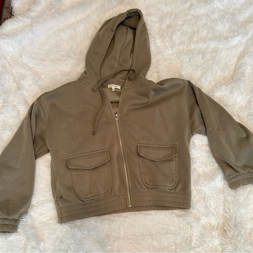 Women's Olive Green Zip-Up Hoodie